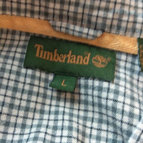 Timberland gray plaid long sleeve button front shirt - Picture 13 of 14
